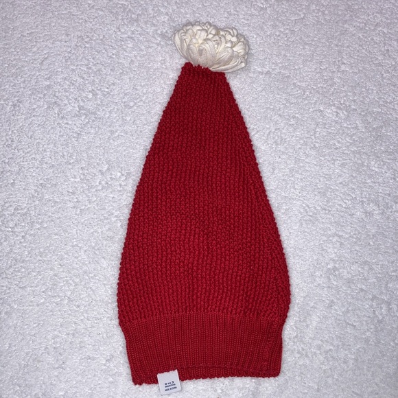 Janie and jack red Christmas Santa pom pom knit hat 0/3m - Picture 5 of 8